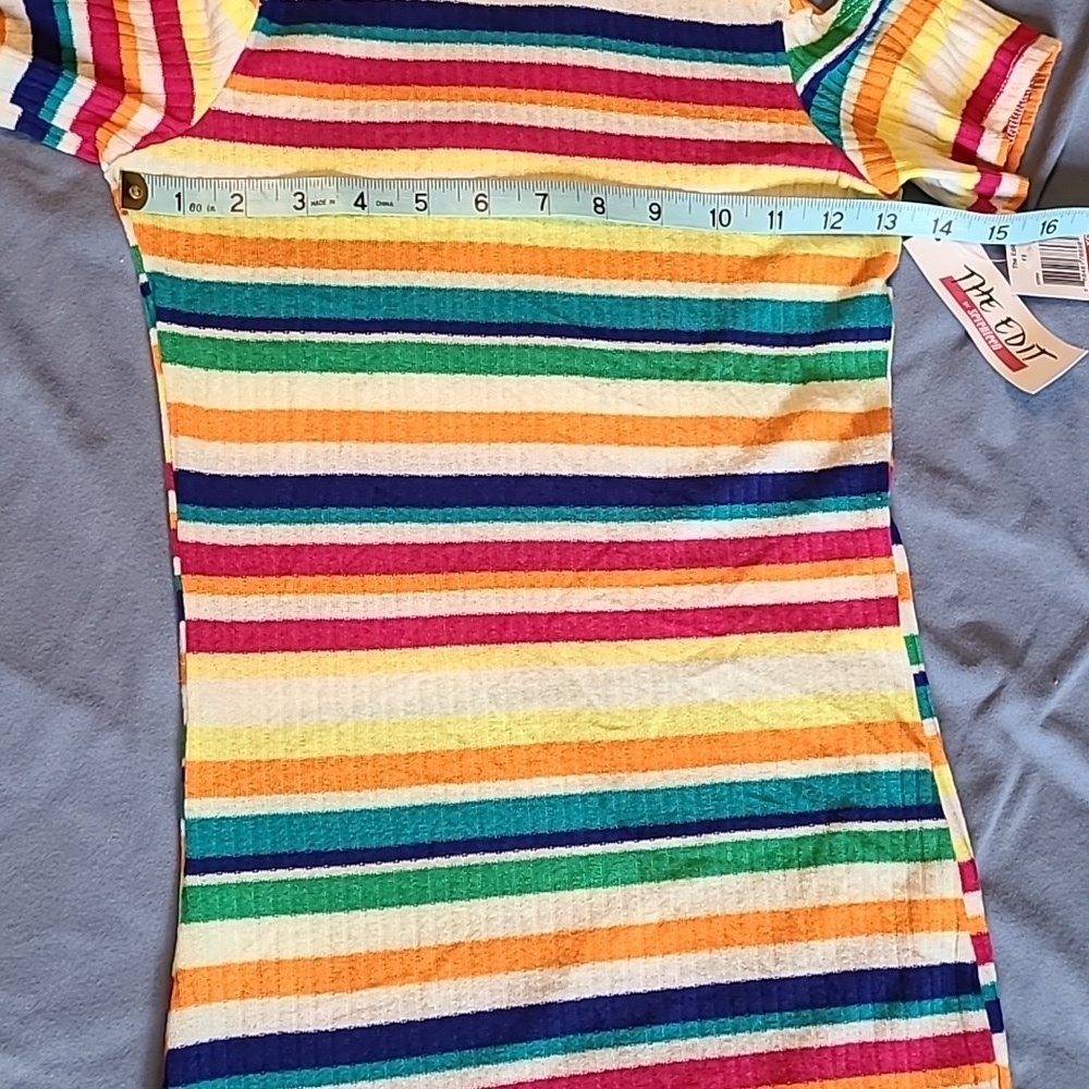 Edit by Seventeen Juniors bodycon striped maxi dress XS cold shoulder NWT - Picture 8 of 11